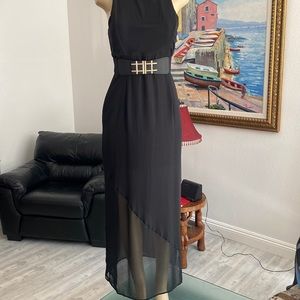 ▪️▪️BLACK ASYMMETRICAL SLEEVELESS MAXI DRESS▪️▪️